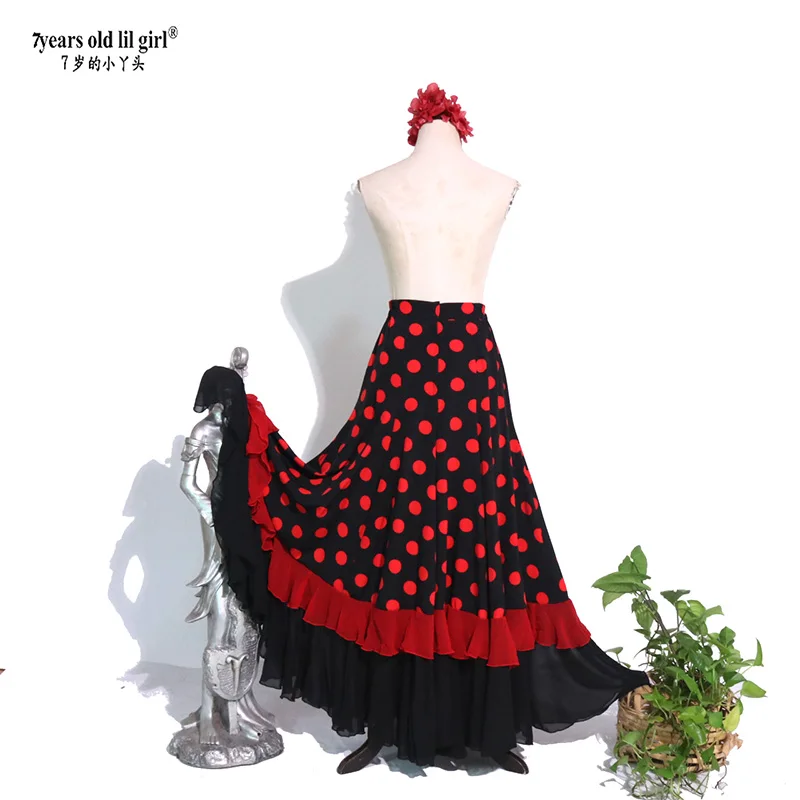 Traje de Flamenco español falda de actuación mujer chica Gyspy salón de baile Festival actuación Ropa debaile varioscoloresGZ24