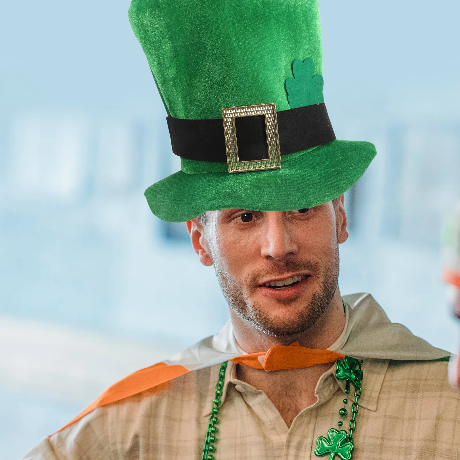 Green Top Hat Adults Shamrock St Patricks Day Party Leprechaun Costume Hat Leprechaun Costume Men St Patricks Day Tree Topper