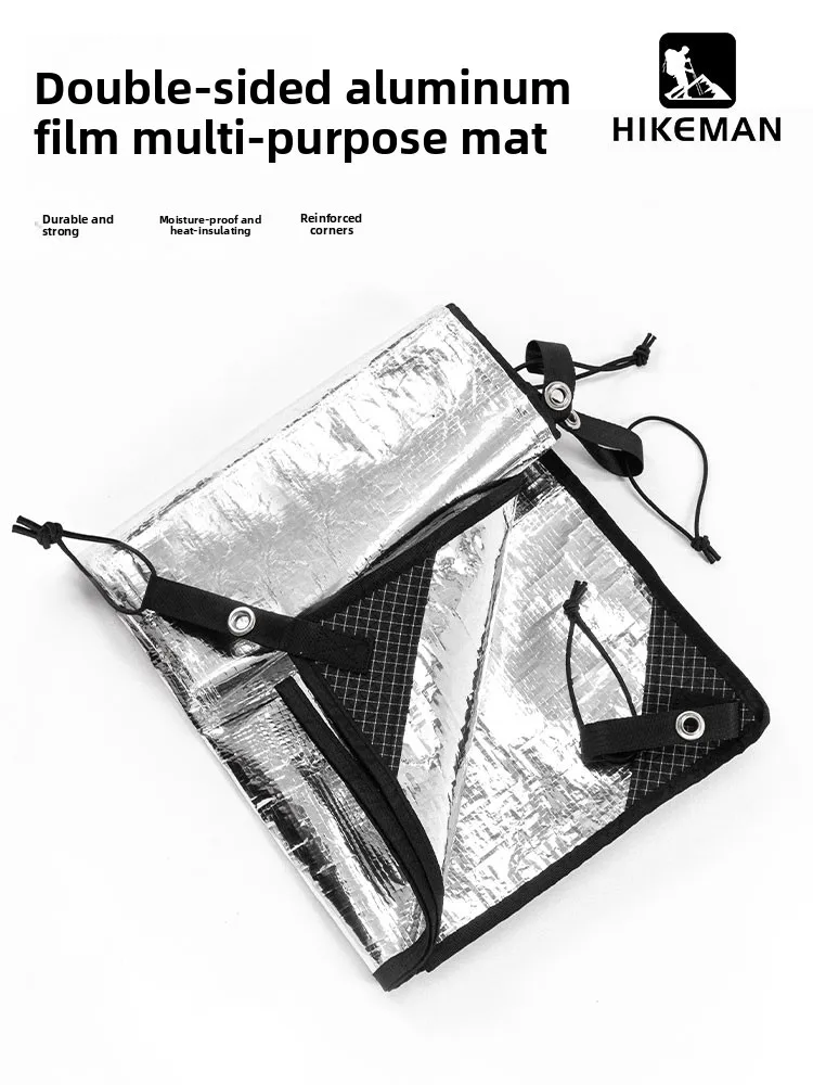 Hikeman Double-Sided Aluminum Foil Camping Mat Portable Thickened Waterproof Outdoor Picnic Rug Moisture-Proof Ground Cloth