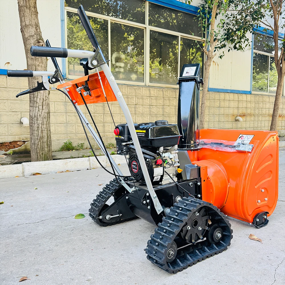 Hand Push Small  Automatic Self-Propelled Multifunction Cordless Tracked Removal Snow Thrower Equipment