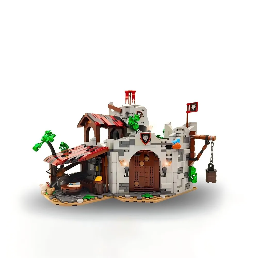 1605Pcs Medival Castle Island Model Pirate Scene MOC Building Blocks Brick Toys Gift Display Construction Christmas Present