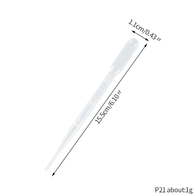 100Pcs Plastic Pipettes 3ml Transparent Transfer Pipette Droppers Epoxy Resin Casting Scientific Experiment Liquid Extraction