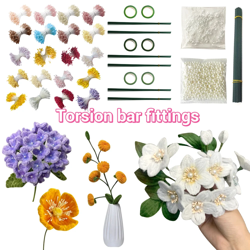 DIY Twist Stick Craft Pipe Cleaners Set Velvet Twisted Rod Party Supplies Decoration Educational Handmade Toys Flower Materials