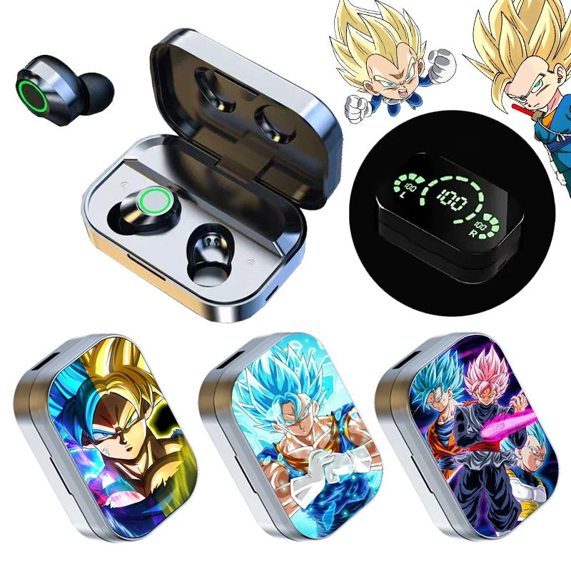 

Dragon Ball Goku Wireless Bluetooth Headset Binaural Small In Ear Buds Anime Stereo Bass TWS Earbuds Sports Earbuds for Phone