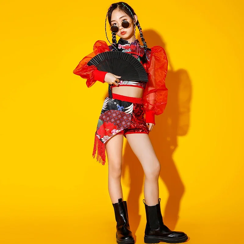 زي رقص الشارع للأطفال ، ملابس المد والجزر ، نموذج ، المدرج ، المشي ، الجاز ، أداء الفتيات ، الصينية ، الجديدة