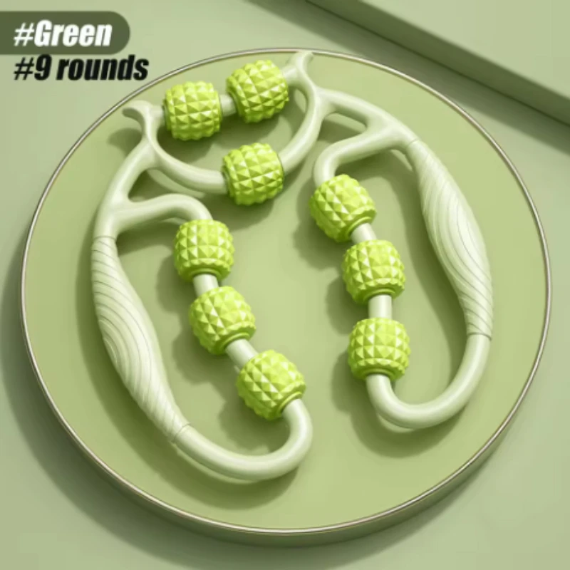 Rouleau musculaire à 9 roues pour la réduction de la Cellulite et le soulagement des douleurs musculaires, outil de Massage du Fascia pour les cuisses, les mollets et les bras, 1 pièce