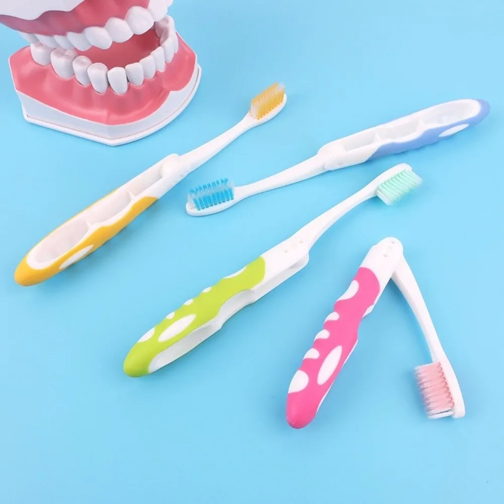 Picture 4: 6pcs/set Plastic Folding Toothbrush Mini Full-head Tooth Cleaning Tools Space-Saving Soft-Bristled Oral Care