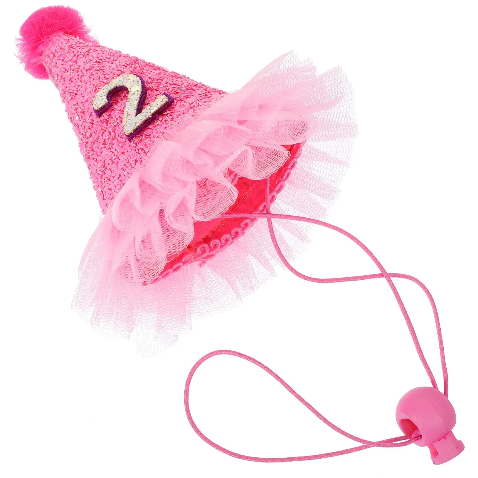 

Lizard Birthday Hat Adjustable Cloth Pet Supplies Halloween Costume Christmas Decorative Toy Pink Color
