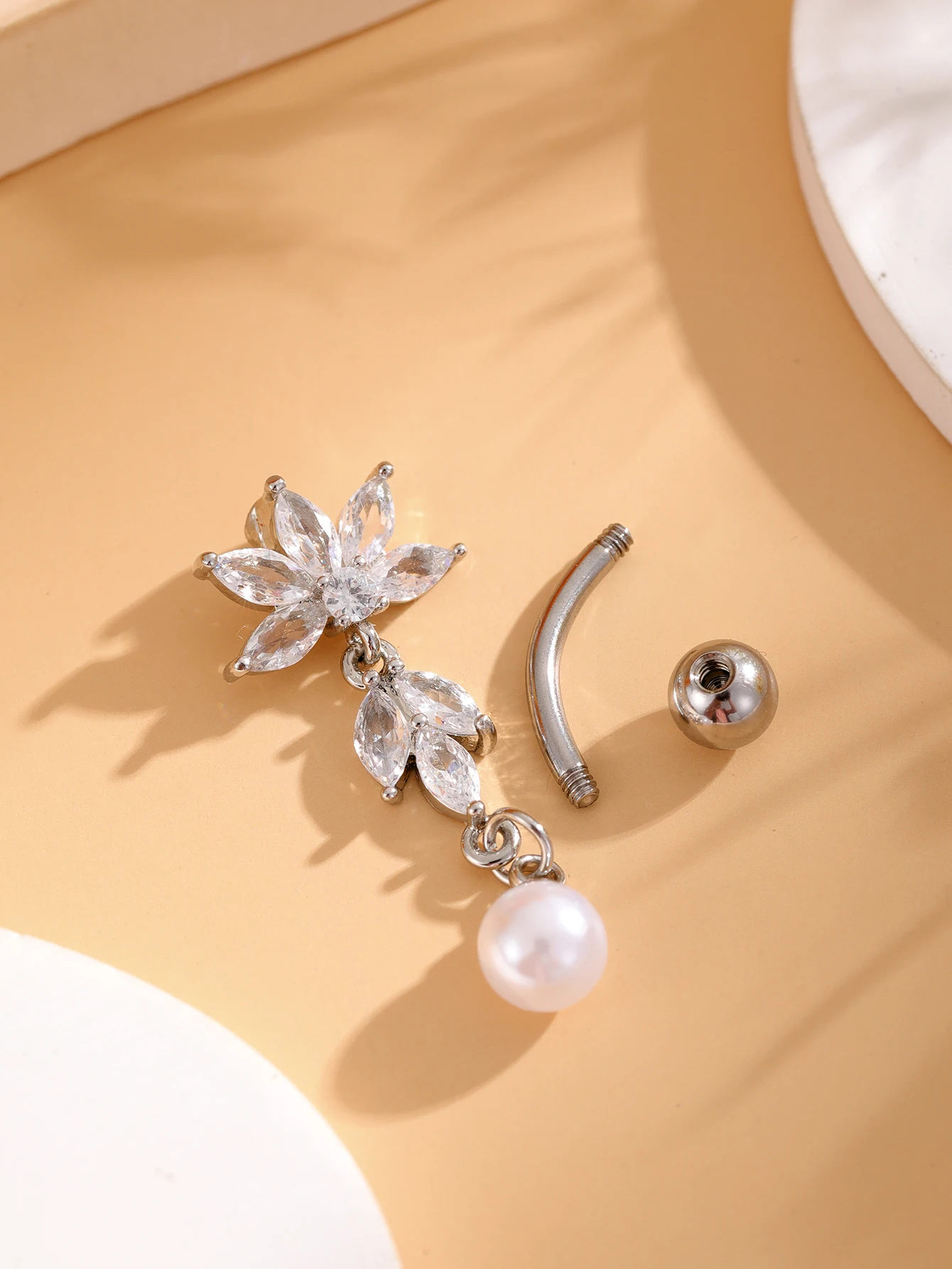 3-6 Teile/los Chirurgenstahl Kristall Bauchnabelpiercing Set 14G Schlange Perle Herz Bauchnabelpiercing Nombril Umbigo Bulk Nabelringe – Detail 6
