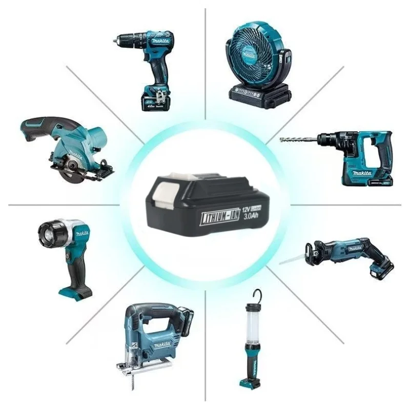 BL1020 Battery 12V 3.0Ah Li-ion Power Tools Rechargeable Battery for Makita BL1016 BL1015 BL104 DF331D Lithium Battery P108
