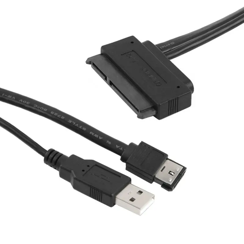 50cm 1/2 Laptop SATA 22Pin Female to ESATA USB Power Supply 2-in-1 Hard Disk Data Cable