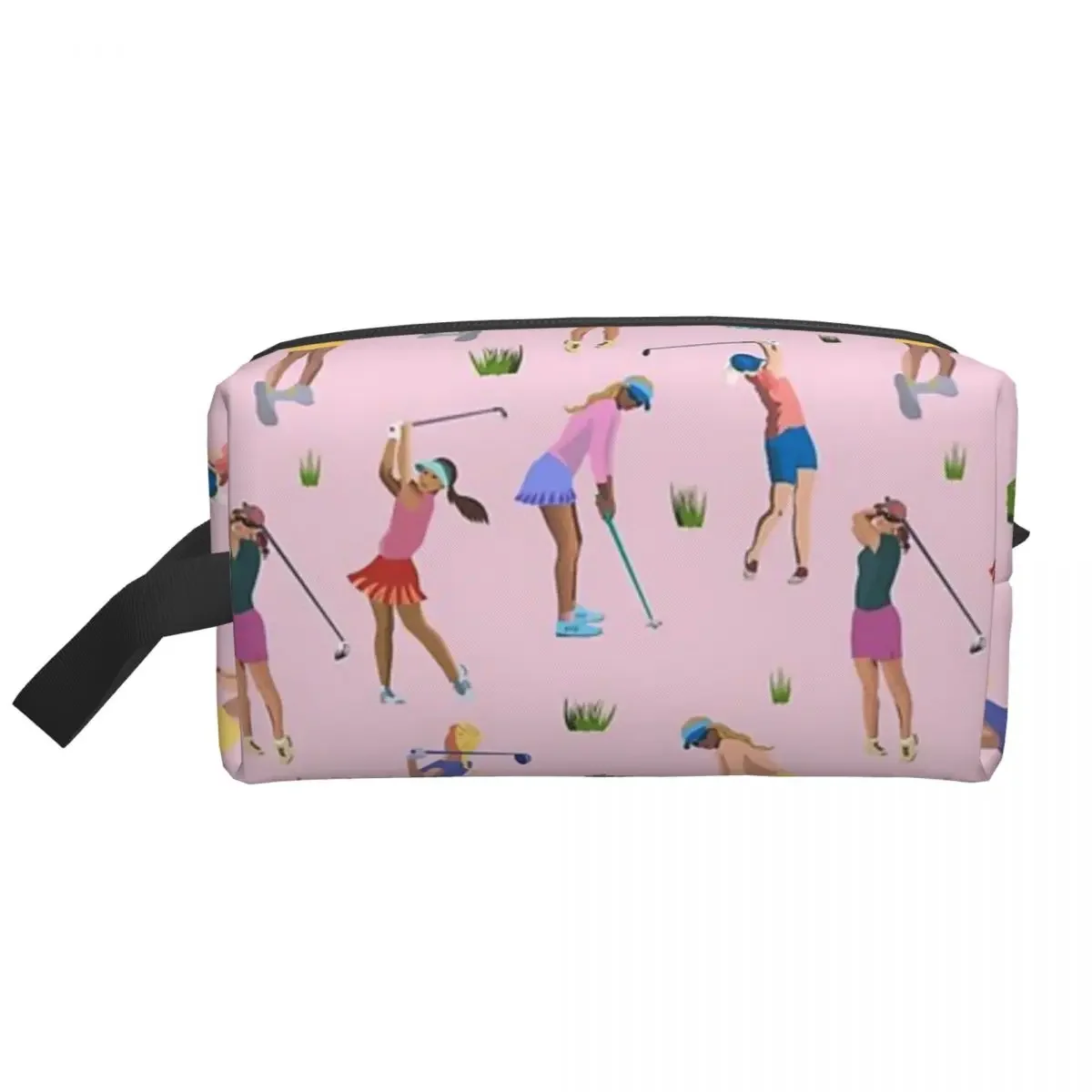 Golf Girls On The Course Makeup Bag for Women Travel Cosmetic Organizer Storage Toiletry Bags