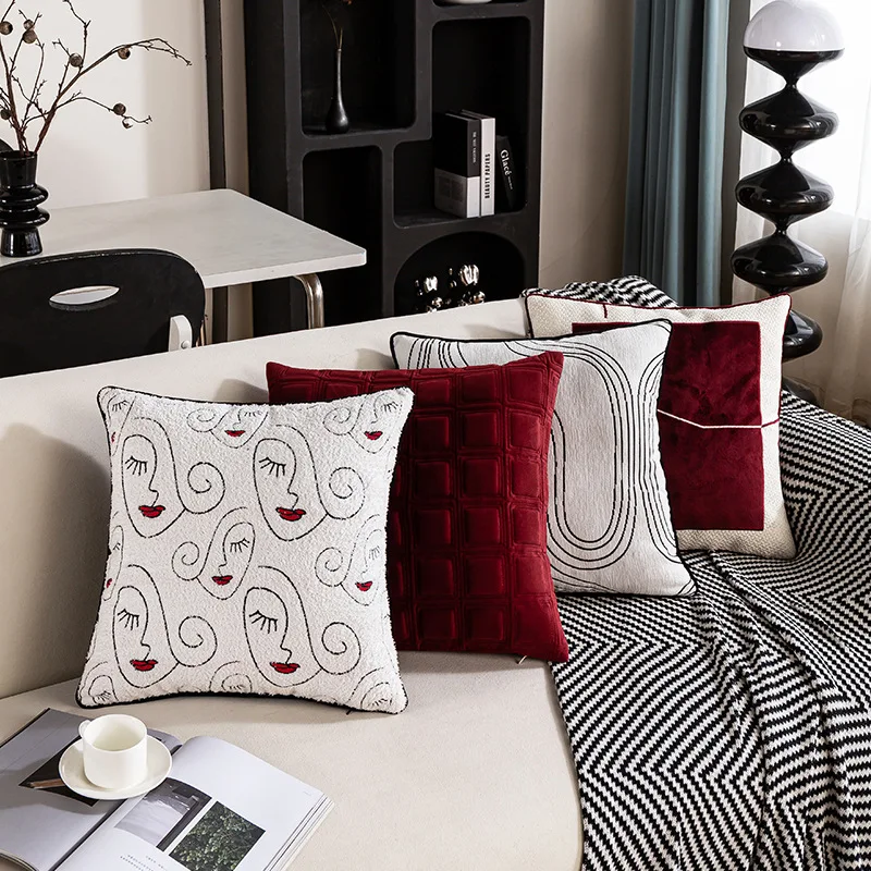 Simple Geometric Valentine's Day Pillowcase Cojines Iving Room Sofa Decor Throw Cushion Cover Headboard Pillow Covers 45x45cm