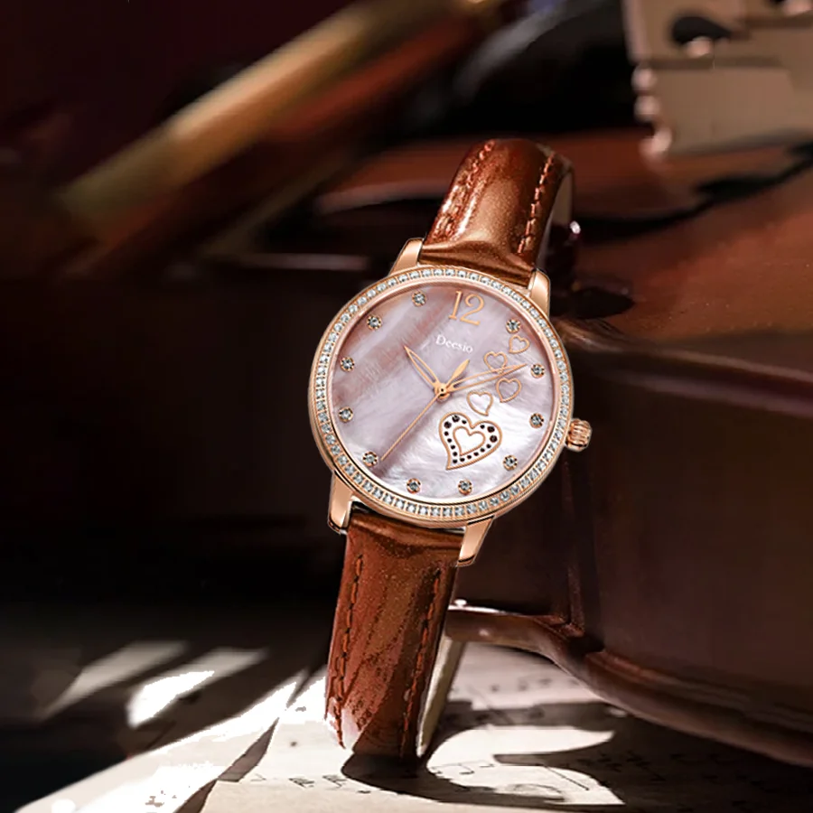 Deesio женские роскошные кварцевые часы с сапфировым стеклом из стали 316L модные повседневные Reloj Mujer водонепроницаемые 30 м аналоговые наручные часы подарки