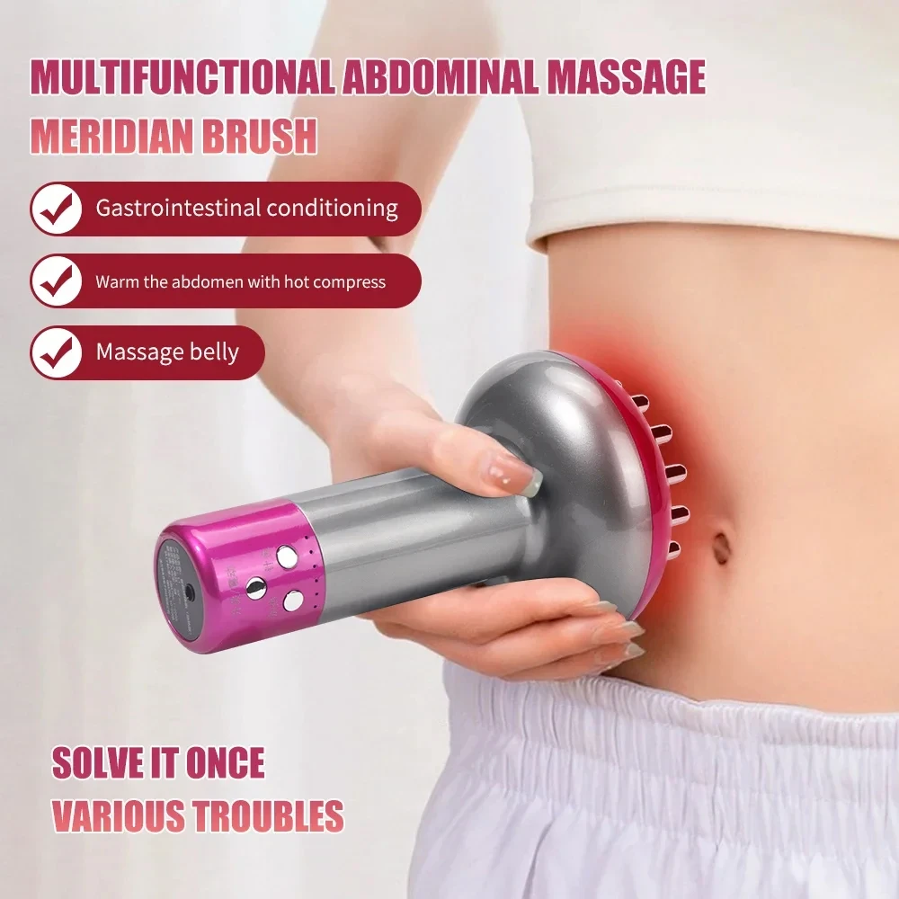 Heating vibration electric meridian brush handheld massage universal charging muscle therapy instrument for the whole body