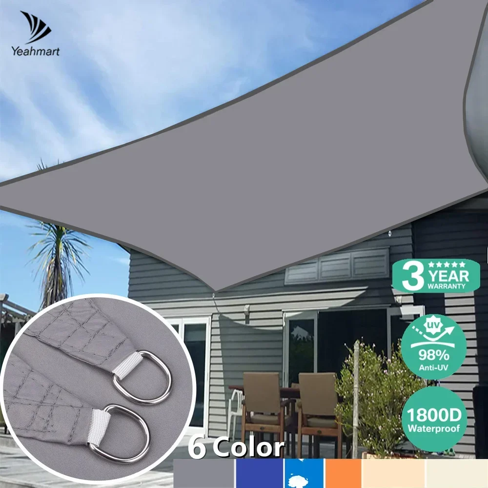 5x4M/4x6M Waterproof Large Sun Shelter Sunshade Protection Outdoor Canopy Garden Patio Pool Shade Sail Awning Camping Shade Net 