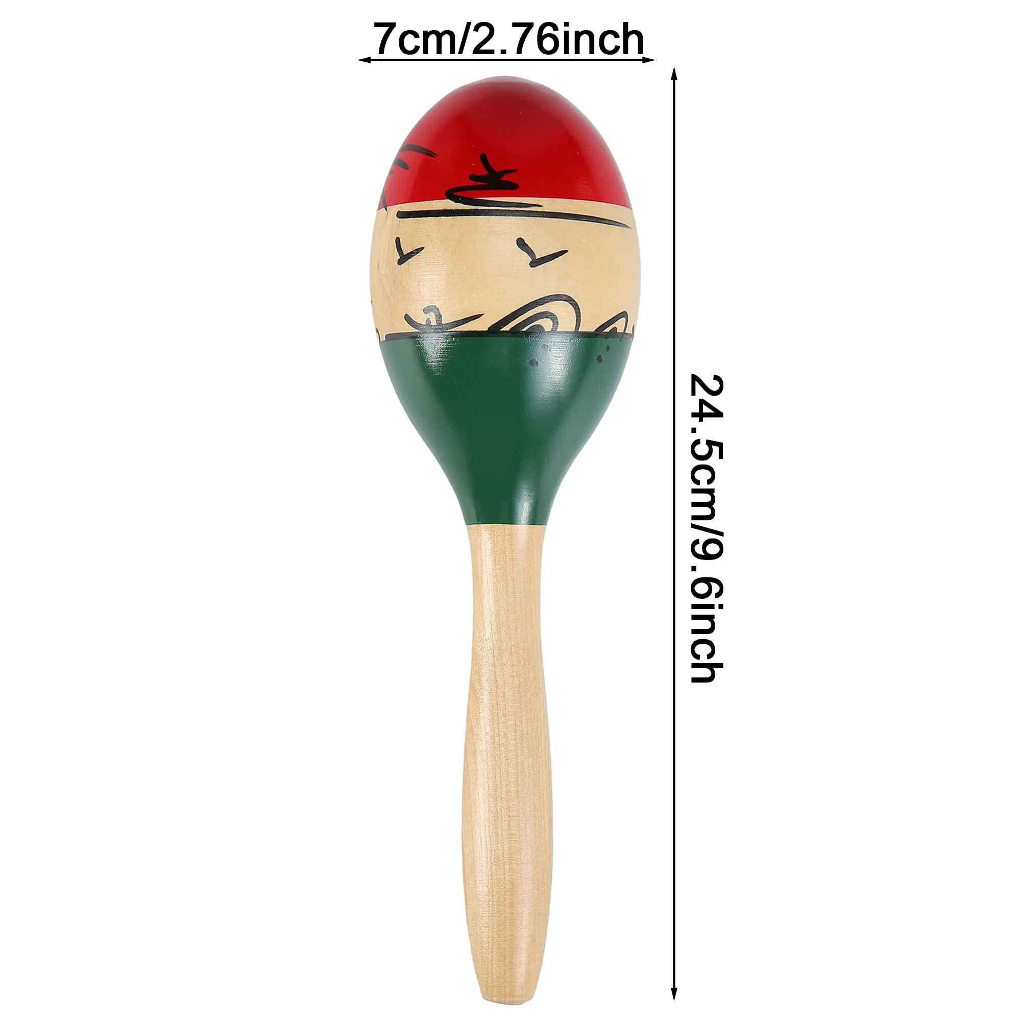 2pcs Set of Coconut Tree Shakers and Wooden Maracas, Suitable for Performances and Mexican Music, Featuring Vibrant Colors