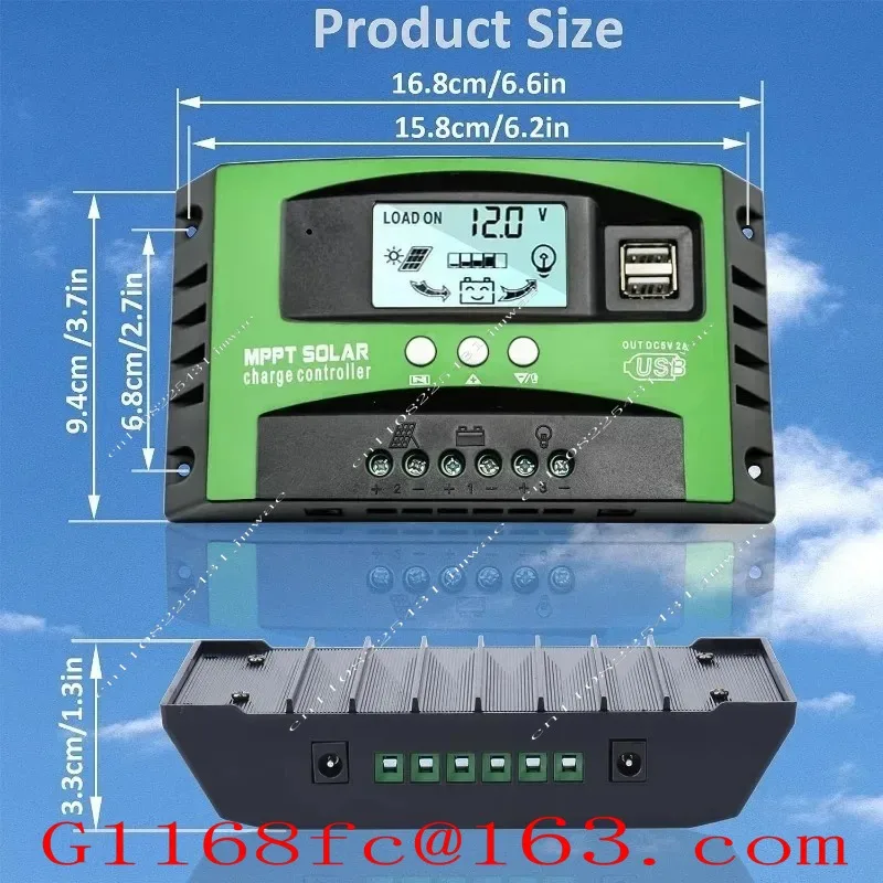 MPPT Solar Controller 30A-120A Automatically Recognizes 12V/24V/36V/48V Off-grid Photovoltaic MPK2
