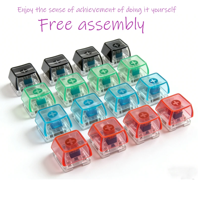 

*LED free assembly keyboard keychain Fidget toy crystal clicker sensory toy stress relief keyboard keychain adult children's toy