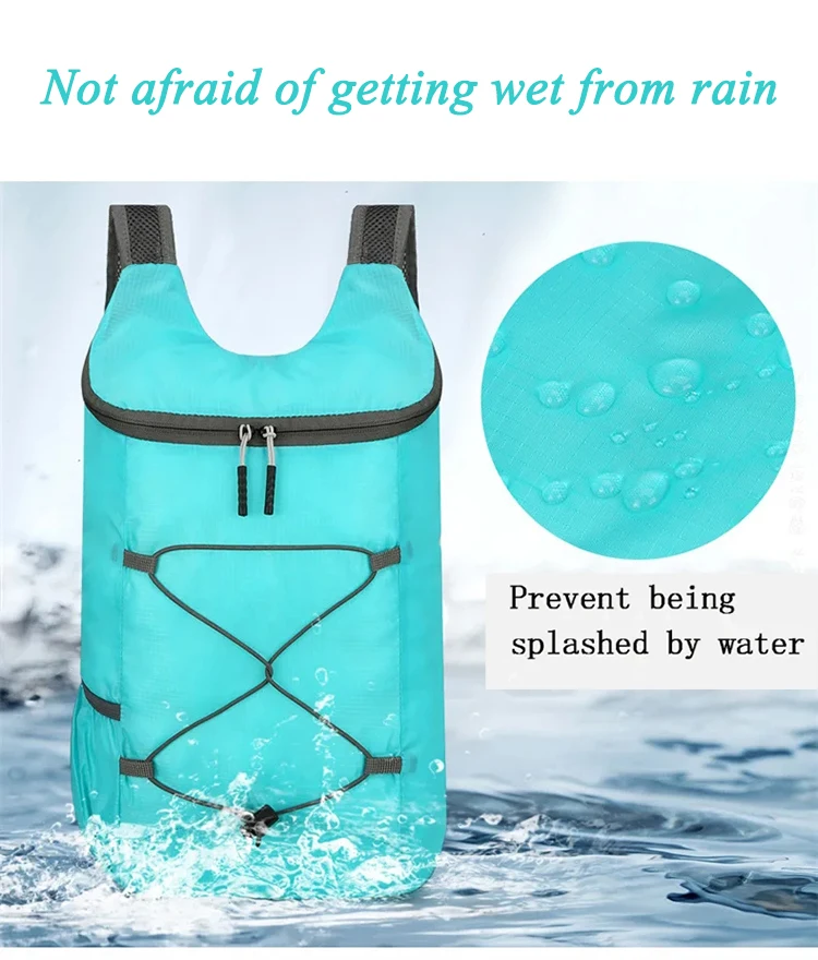 Neuer Unisex-Rucksack, leicht, faltbar, mehrfarbig, Outdoor-Rucksack, Frühlingsmode, Mini-Einkaufstasche – Detail 4