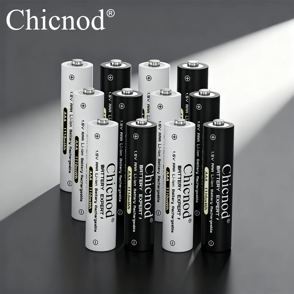 

CHICNOD Rechargeable Battery 1.5V AAA 1100 mWh Li-ion Battery for Remote Control Mouse Keyboard Electric Toy Clock Radio Battery
