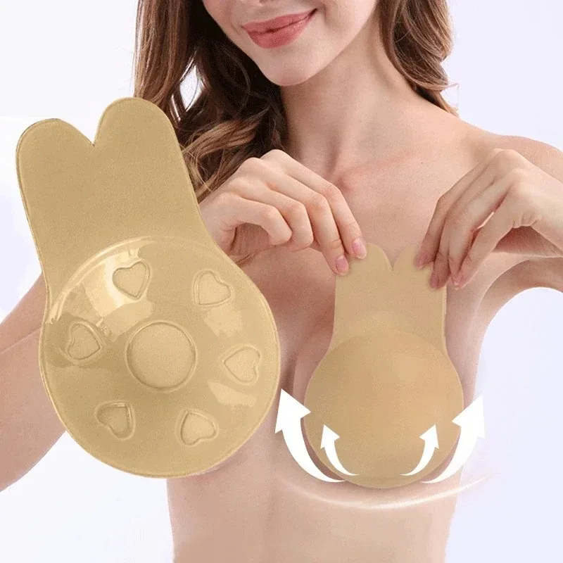 Backless Strapless Invisible Push Up Bras Women Adhesive Wireless Bralette Silicone Breast Lift Up Sticky Bra Lingerie