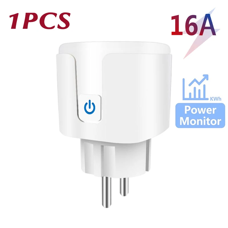WLAN Smart Steckdose 16A/20A EU mit Energieüberwachung und Zeitschaltfunktion, kompatibel mit Smart Life, Alexa, Google Home, Yandex