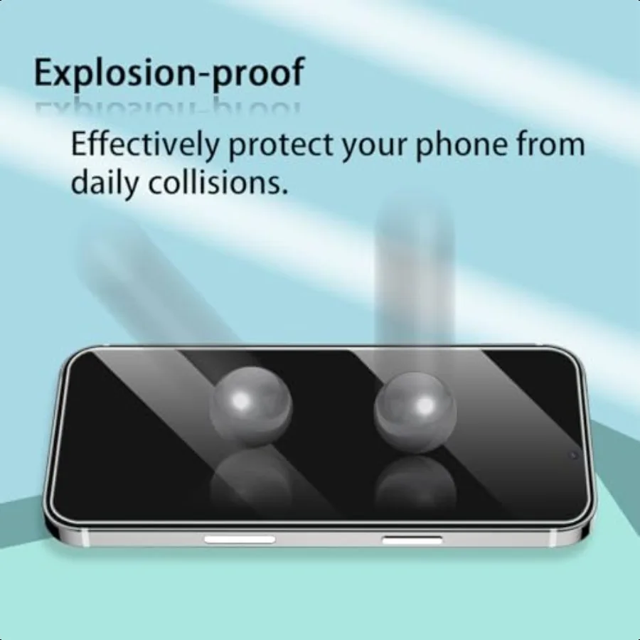 BIGFACE untuk iPhone 15 Plus Pelindung Layar Privasi + Pelindung Lensa Kamera [2 + 2 Paket] Kaca Tempered Privasi HD Premium Ant