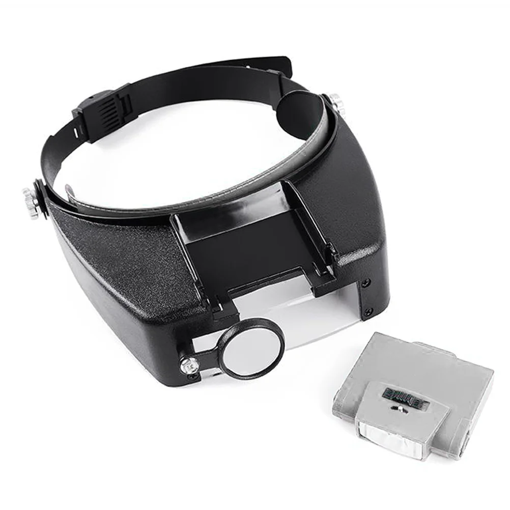 

Magnifying Glass Lens LED Headlamp Magnifier Grey Adjustable Anti-Glare Visor Precision Work Jewelry Watch LED Magnifier