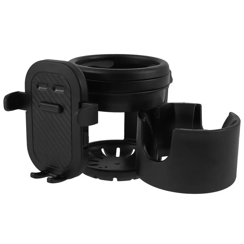 

【PRICE-DROP!】Universal Stroller Cup Holder Pushchair Water Bottle Stand 360° Rotating Phone Holder Double Hole Baby Car Seat Org