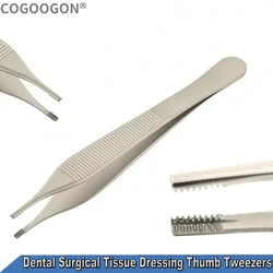 1 piece Dental Medical Tweezers Dental Adson Brown Tissue Tweezer 12 cm serrated Tip Implant Surgical Tools Straight Tip
