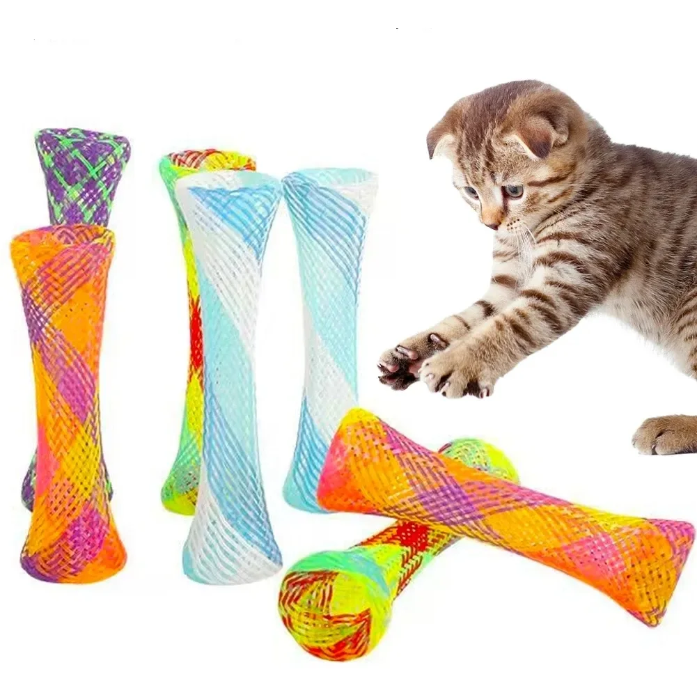 

10 Cat Spring Toy Stick Freely Folding Spring Shape Multi-Color Cat Bouncing Kitten Toys Cat Interactive Toys Pet Supplies