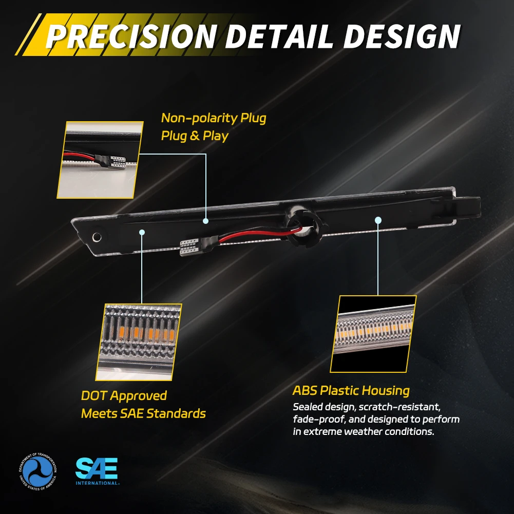 2X Luce di posizione laterale anteriore Luce parafango con LED per Chevy Malibu 1997-2003 Oldsmobile Cutlass 2004-2005 Chevy Classic