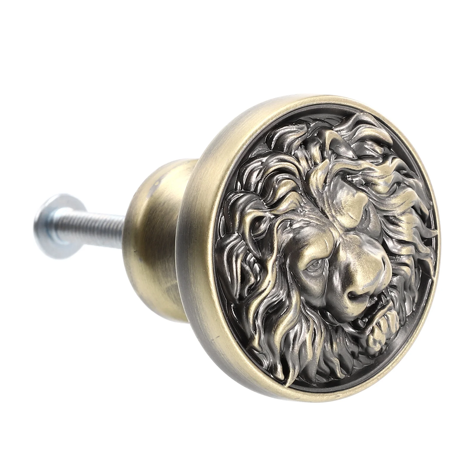 

Zinc Alloy Lion Drawer Pull Handle Cabinet Furniture Knob Easy Install Suitable for Cabinets Desk Drawers Wardrobe