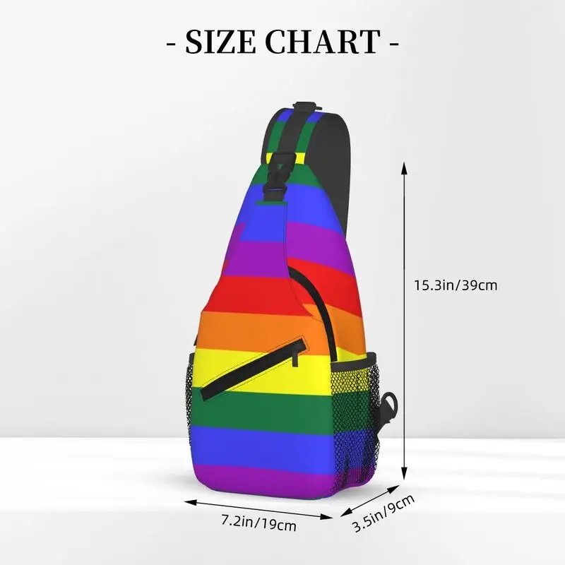 Mochila cruzada con bandera de arcoíris LGBT personalizada para hombres, bolsos de pecho de hombro para viajar