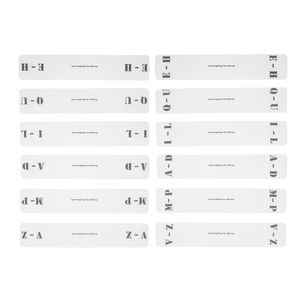 

12 Pcs Classification Tags Acrylic Vinyl Record Dividers A-Z Horizontal Vertical CD Organizer Labels For File Folder