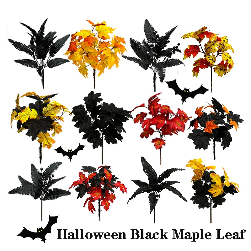 

Artificial Maple Leaf Bunch Halloween Thanksgiving Home Decoration Plant Vase Flower Arrangement Ornaments Autumn Decorations
