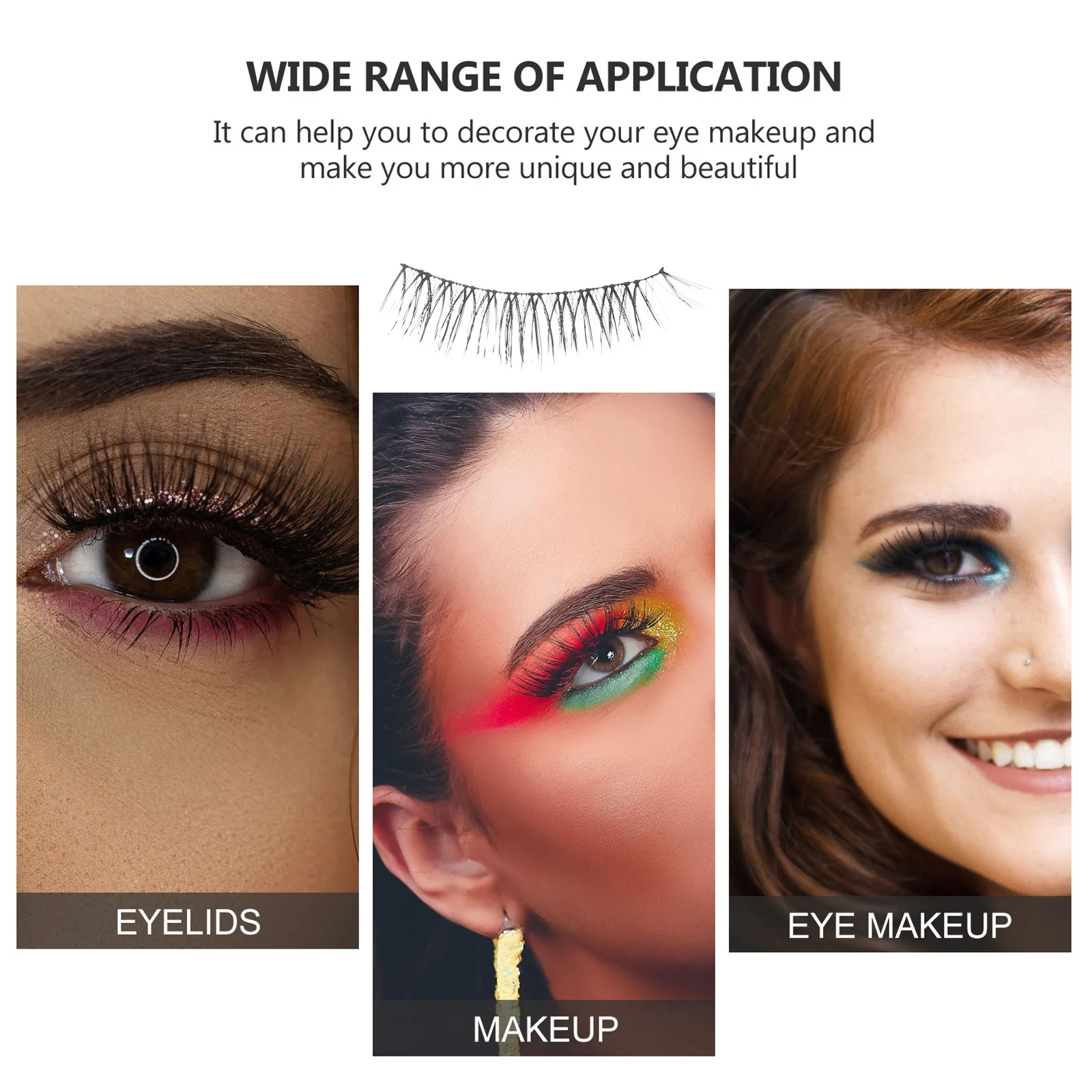 ขนตาปลอมปลายแหลม ขนตาไฟเบอร์ทำมือธรรมชาติ สำหรับงานแต่งงาน งานปาร์ตี้ ใช้ได้ทุกวัน ต่อขนตาหนา แต่งหน้า