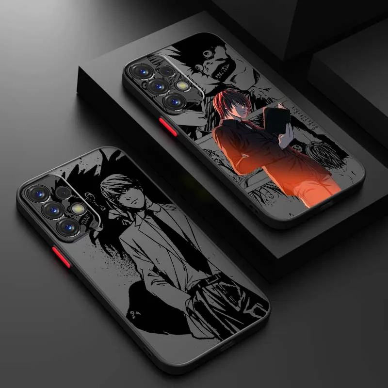 Death Note Boy Cool pour Samsung A56 A42 A36 A34 A33 A32 A23 A16 A04 A03 Note 20 5G coque de téléphone translucide givrée
