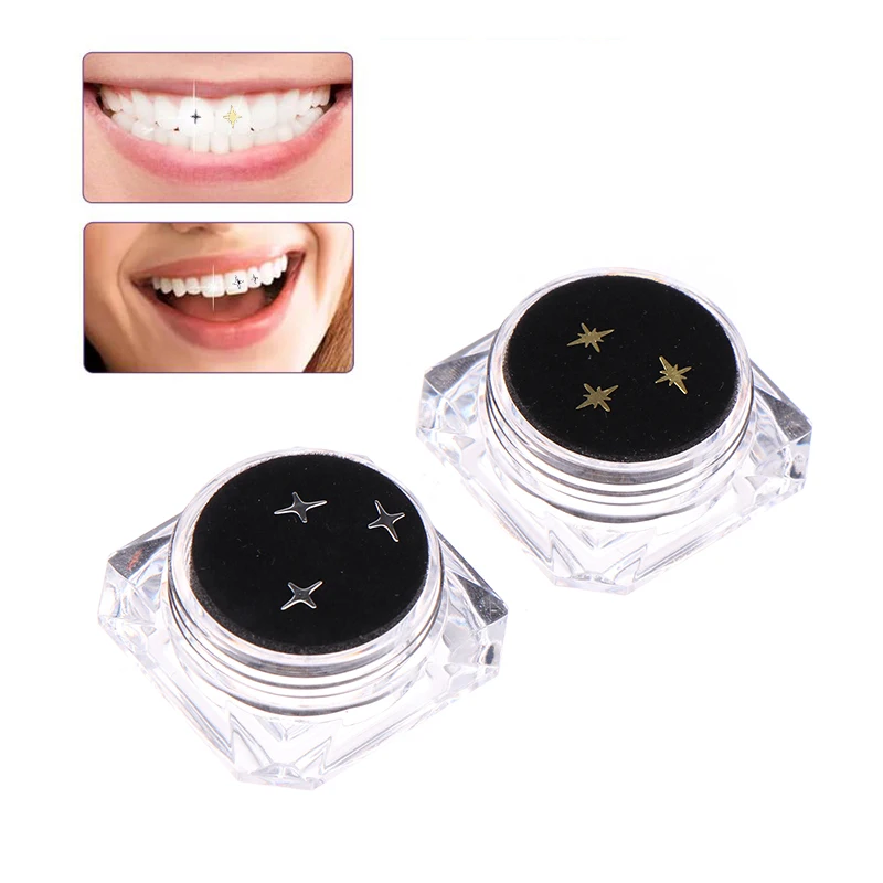 Taladro Dental ultrafino de Metal, hoja hueca delgada, decoración bucal, oro y plata, 3 unids/lote por caja