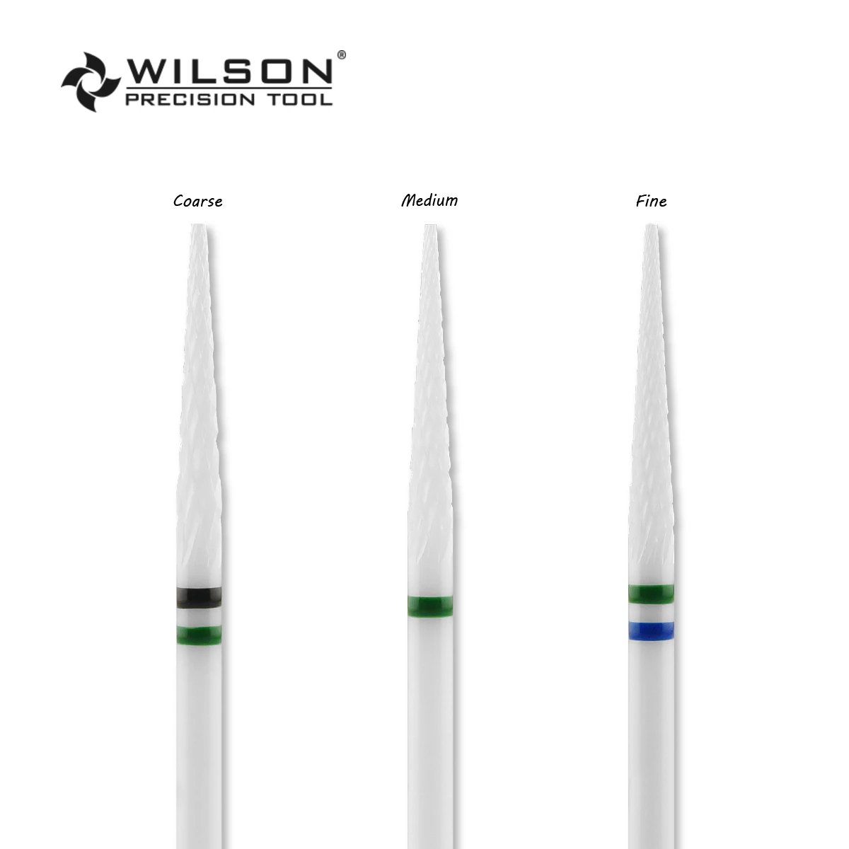 WilsonDental Burs Silm Cone - 2.3mm - Cross Cut - White Solid Zirconia Ceramic Dental Lab Burs