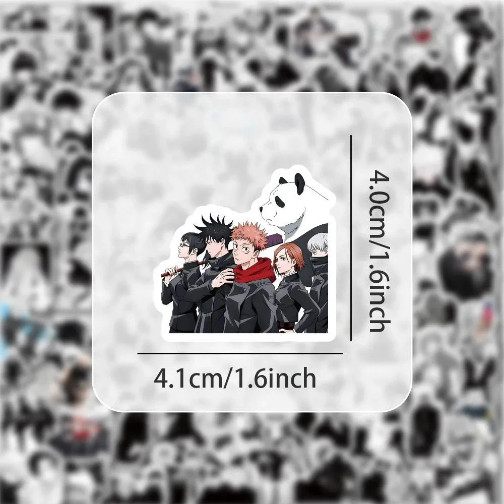 10/30/50/100pcs Anime Jujutsu Kaisen Stickers Waterproof Black White Decals Skateboard Laptop Motorcycle Cool Sticker Kids Toys