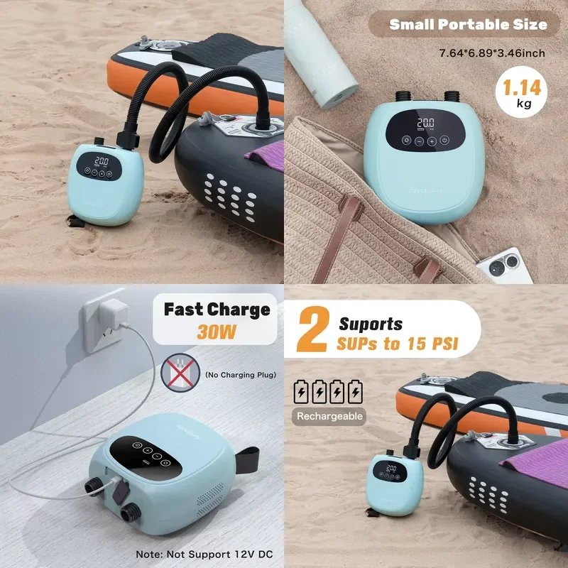2026 Air Pump Inflator Surfboard Stand up Paddle Board Pump Portable Battery 20PSI Sup Pump