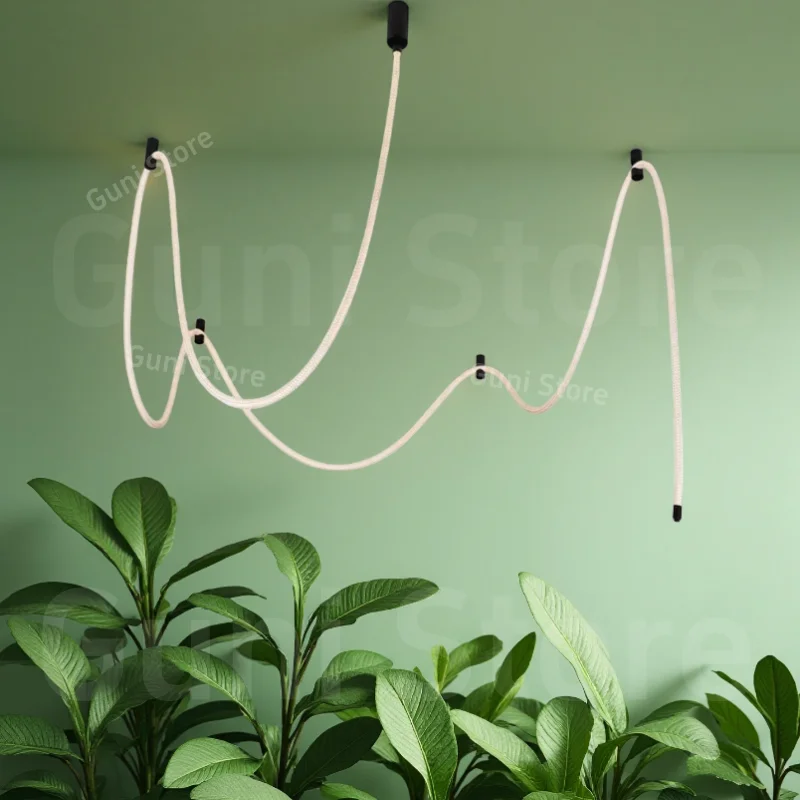 Nordic loft villa empty duplex living room pendant light postmodern designer exhibition hall creative staircase line light