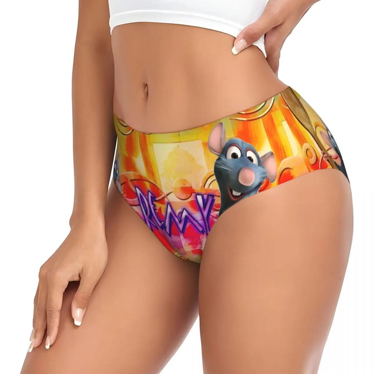 مخصص راتاتوي ريمي الرسوم المتحركة ملصق سراويل قصيرة المرأة ملابس داخلية جيدة التهوية