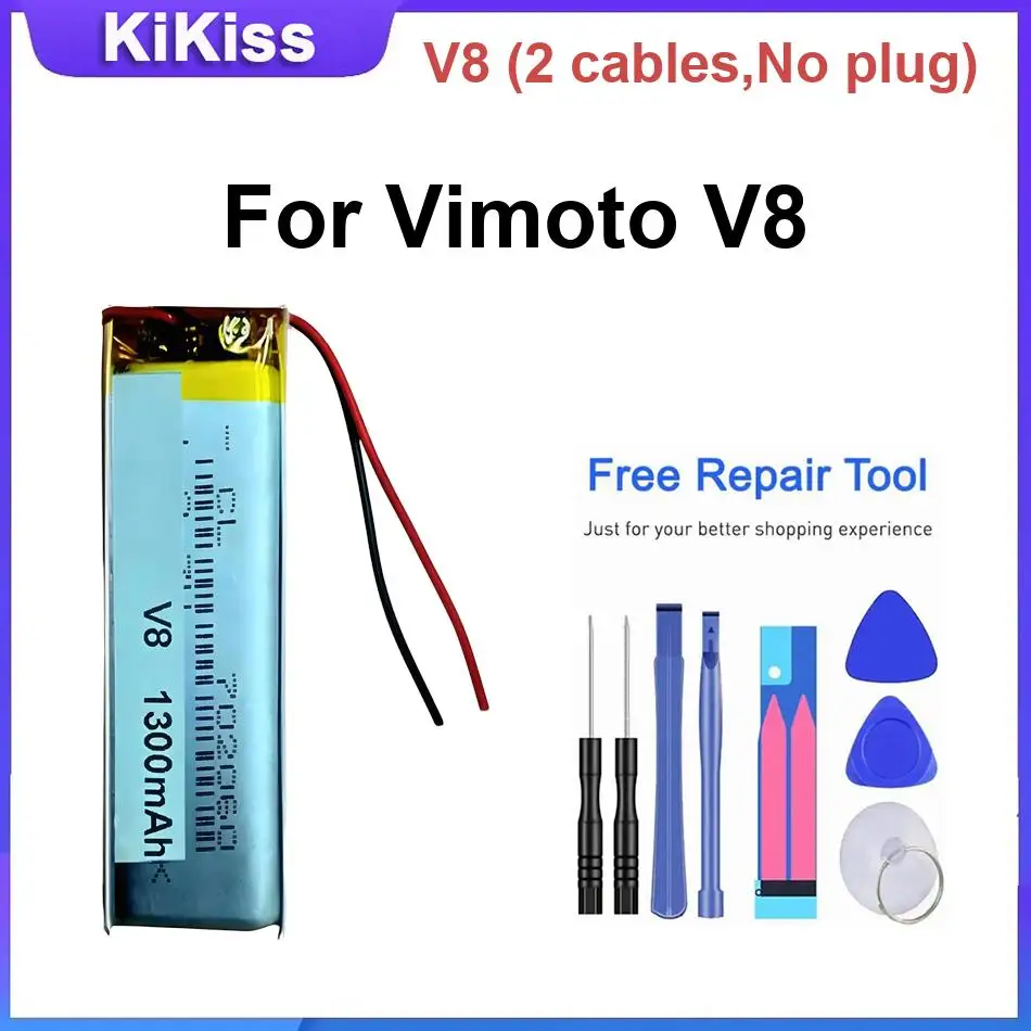 V8 (2 cables,No plug) Batteries For Vimoto V8 New Upgraded Battery