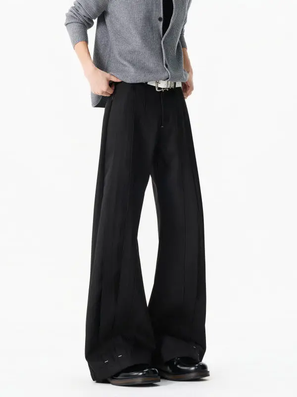 

Брюки TANGZ STUDIO High-End Bla: Плиссированные повседневные брюки унисекс, прямые, струящиеся, комфортные, весенние, в западном стиле