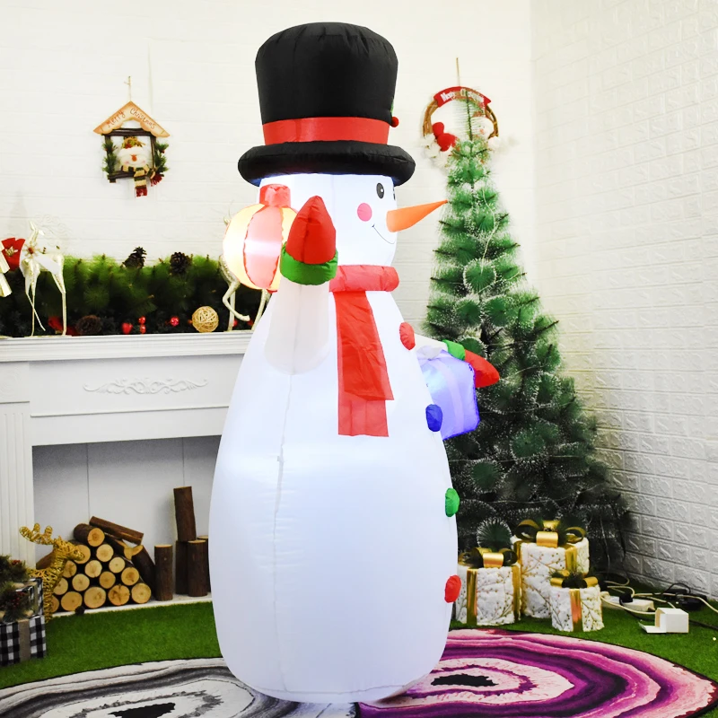 Inflatable Toy Snowman Glowing Merry Christmas Outdoor Decoration LED Light Up Giant Party New Year Christmas Decoration