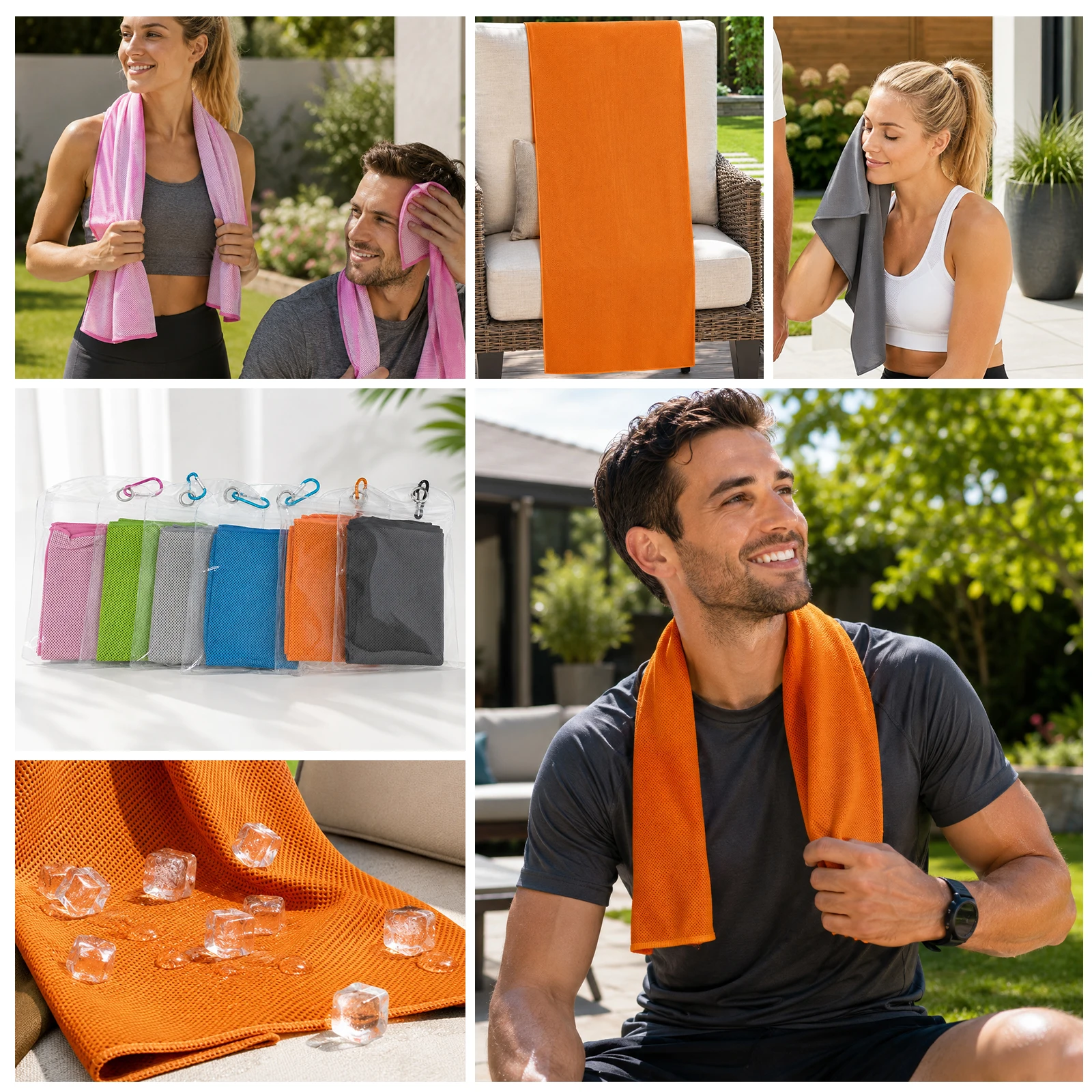Portable Breathable Bird-Eye Mesh Evaporative Cooling Towel Quick Chill Sports Towel for Sweat Dissipation