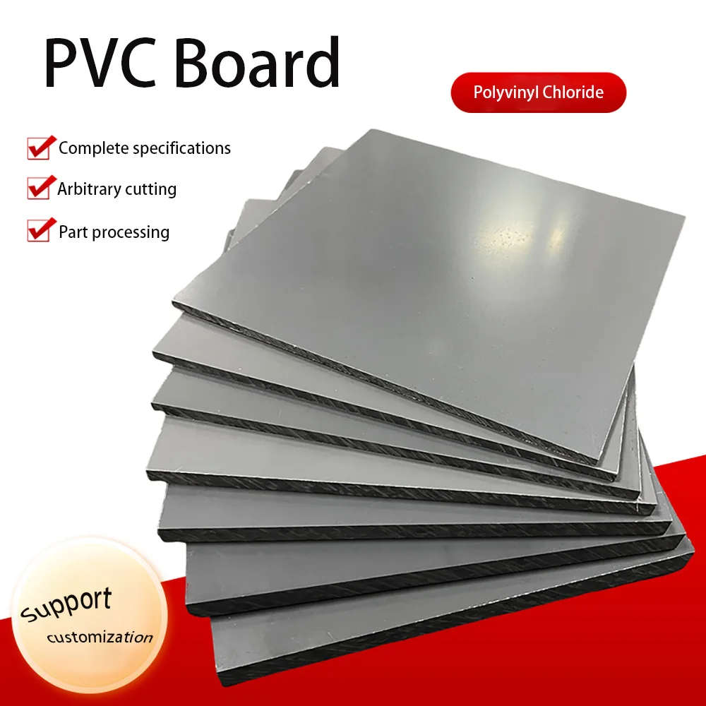 Thick 2/3/4/5/6/8/10/12/15-30mm Gray PVC Board Plastic Hard Sheet For Electronic Equipment Etc 100x200/200x200/200x300-300x400mm